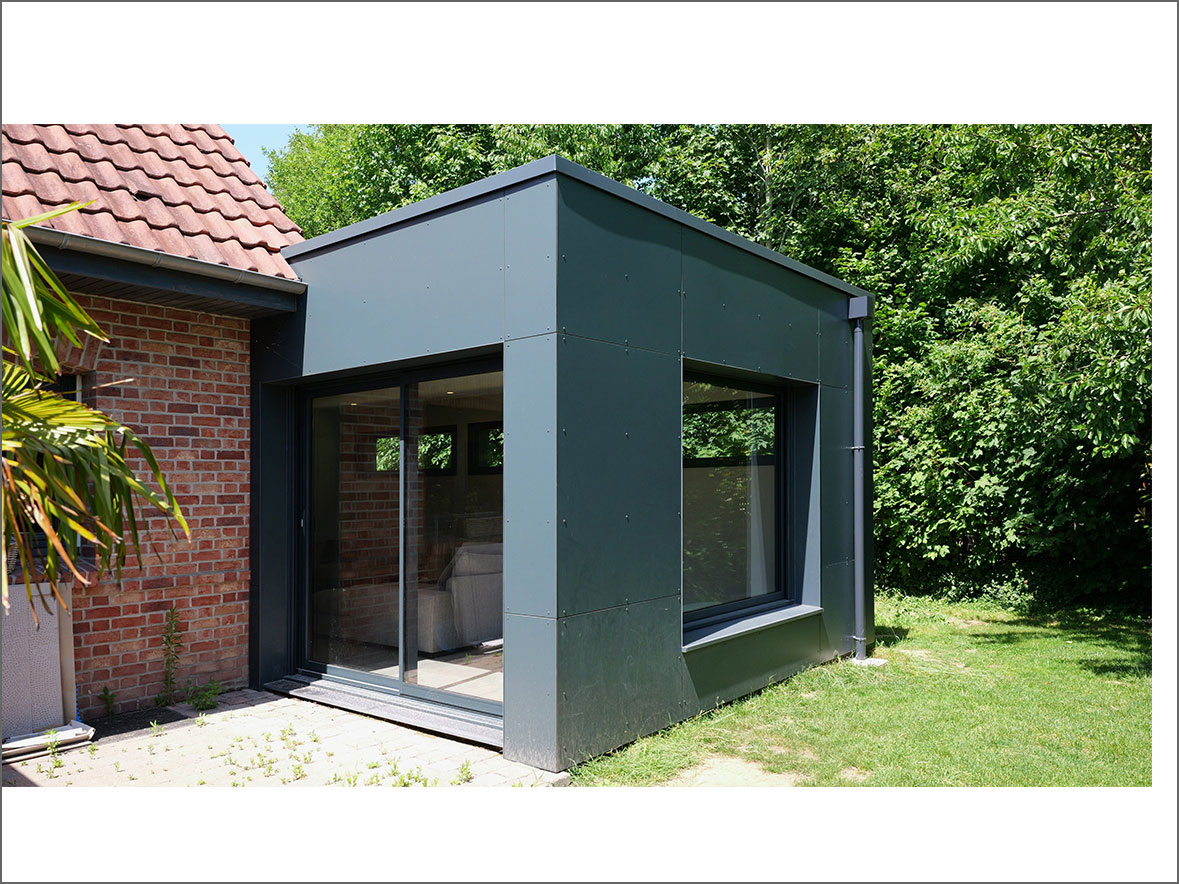 extension contemporaine pour salon à Gondecourt dans le Nord