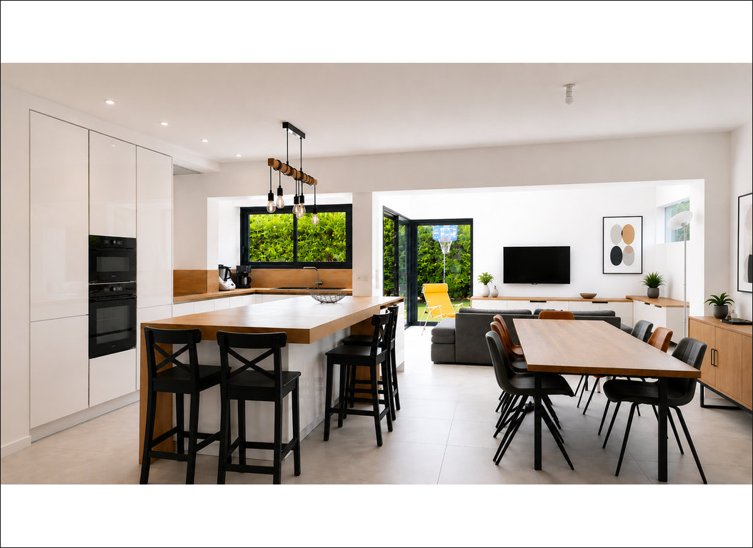aménagement intérieur associé à une extension de maison à Annoeullin dans le Nord