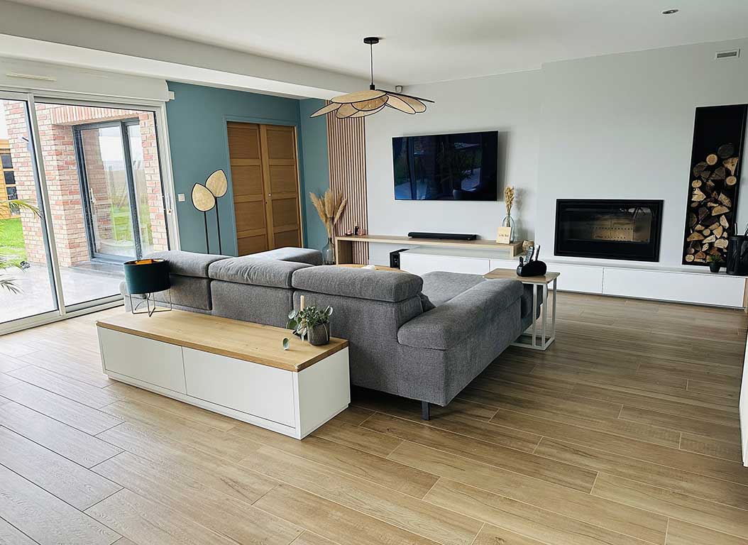 Extension en briques pour création d’une salle de jeux et agrandir le salon 04