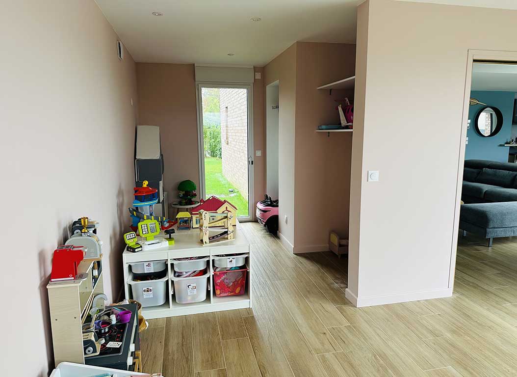 Extension en briques pour création d’une salle de jeux et agrandir le salon 08
