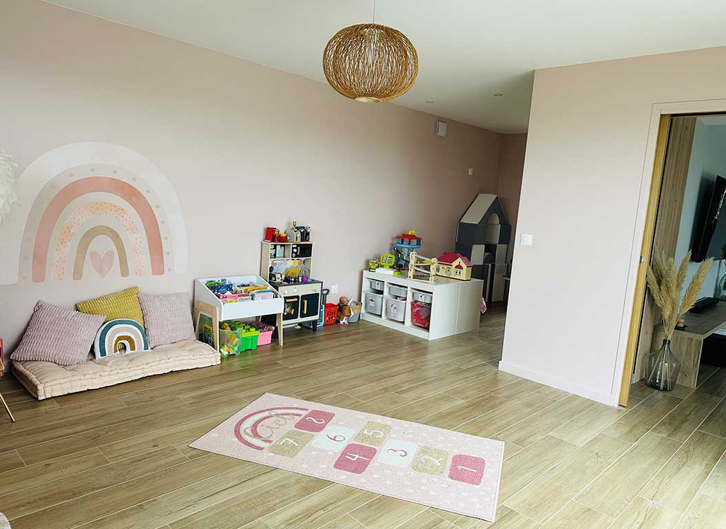 Extension en briques pour création d’une salle de jeux et agrandir le salon 09